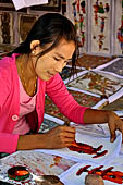 Bagan Myanmar. Htilominlo temple, souvenirs sold to the tourists.
